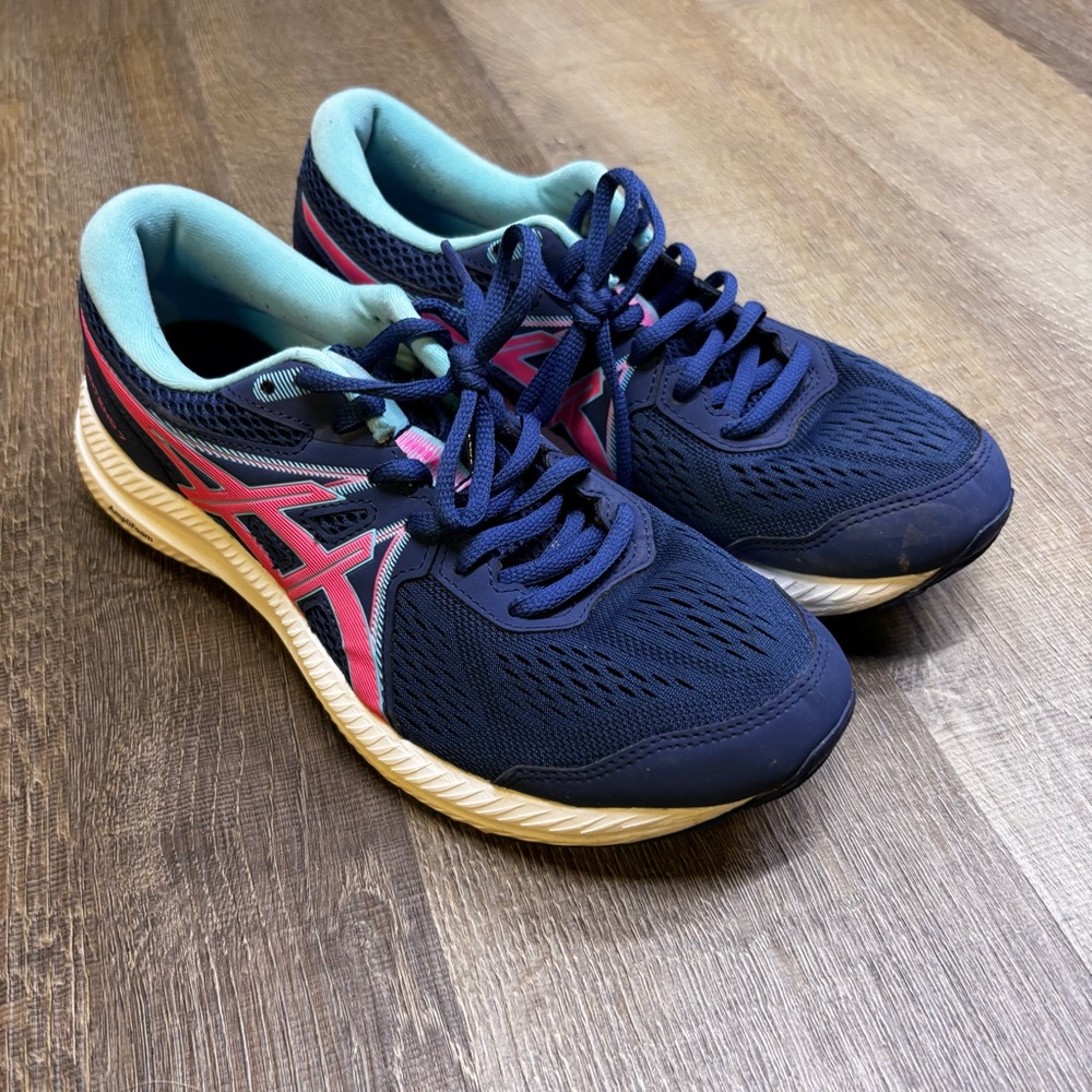 ASICS Gel-Contend 7 Navy and Coral Sneakers size 8 Women’s